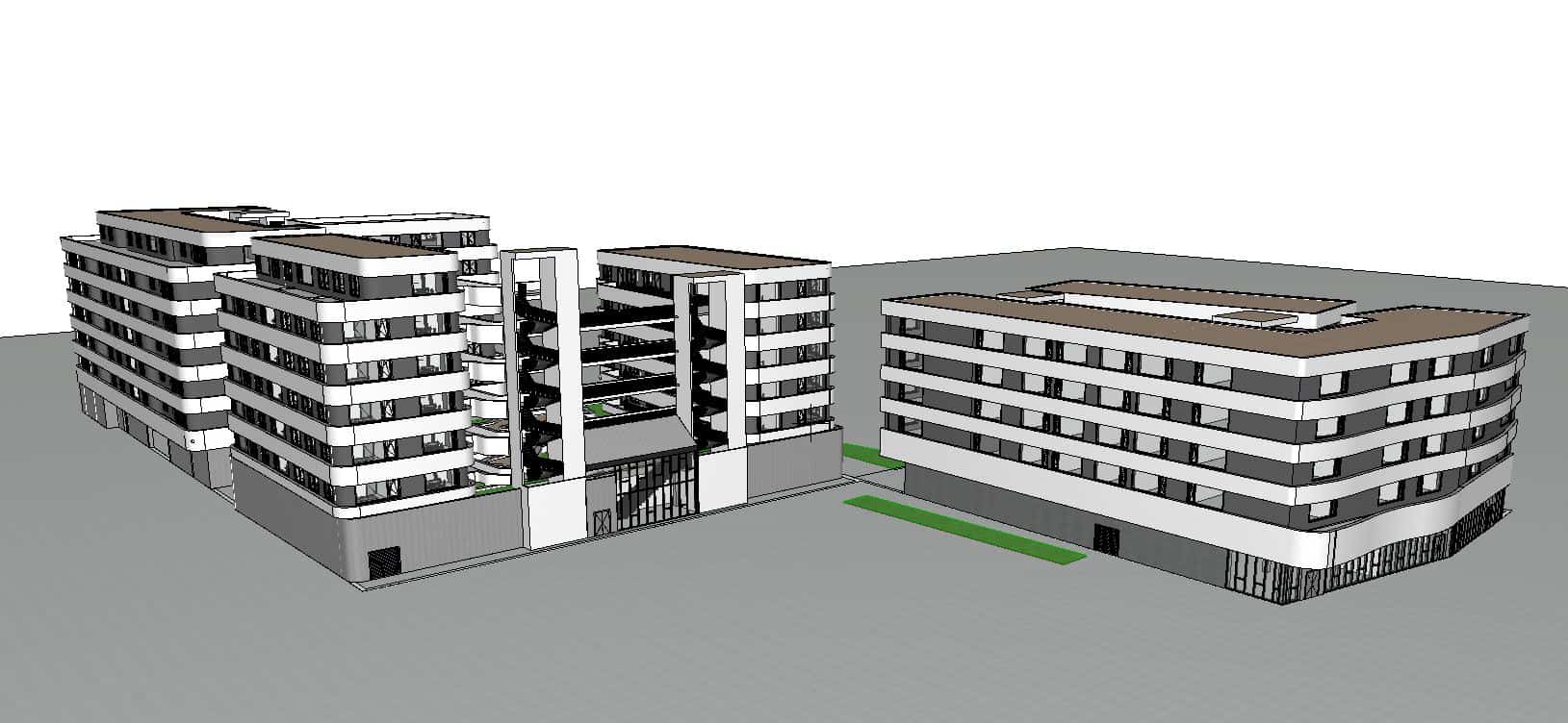 Fünftäler-Quartier — Südwestansicht